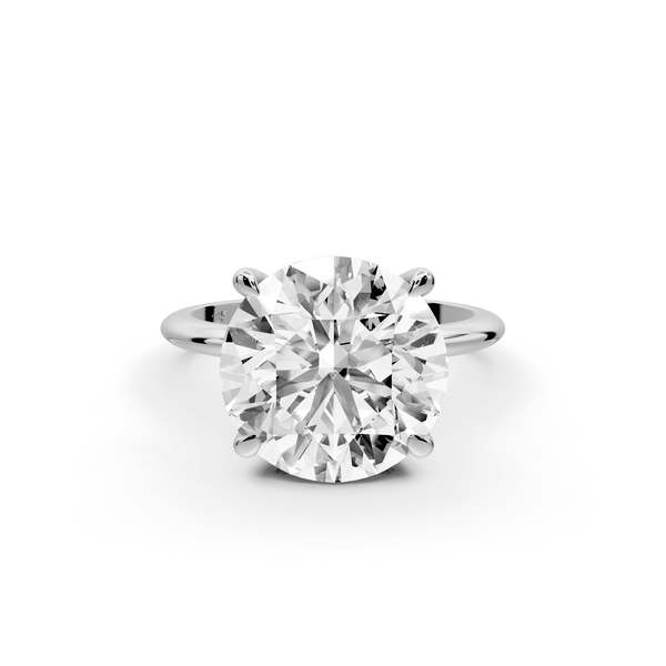 Odessa - 5ct 14k white gold round Knife Edge Solitaire Engagement Ring - Mr. Alex Jewelry
