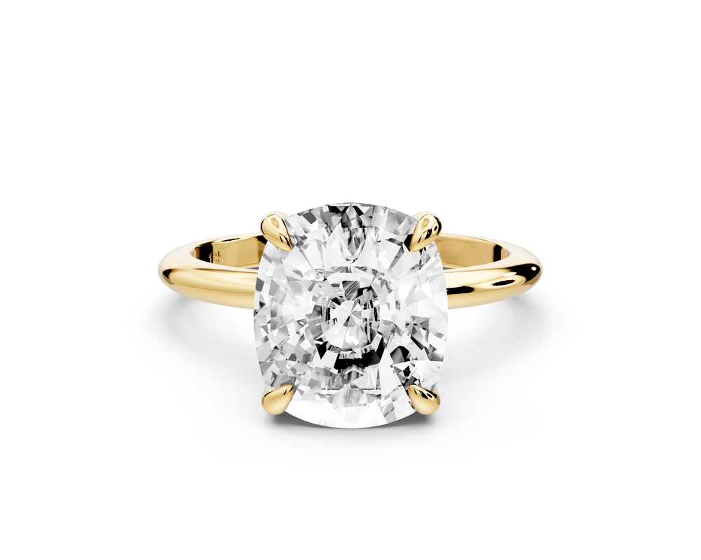 Odessa - 5ct 14k yellow gold Elongated Cushion Knife Edge Solitaire Engagement Ring - Mr. Alex Jewelry