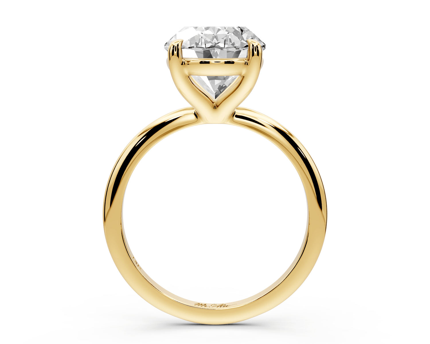 Odessa - 5ct 14k yellow gold oval Knife Edge Solitaire Engagement Ring - Mr. Alex Jewelry