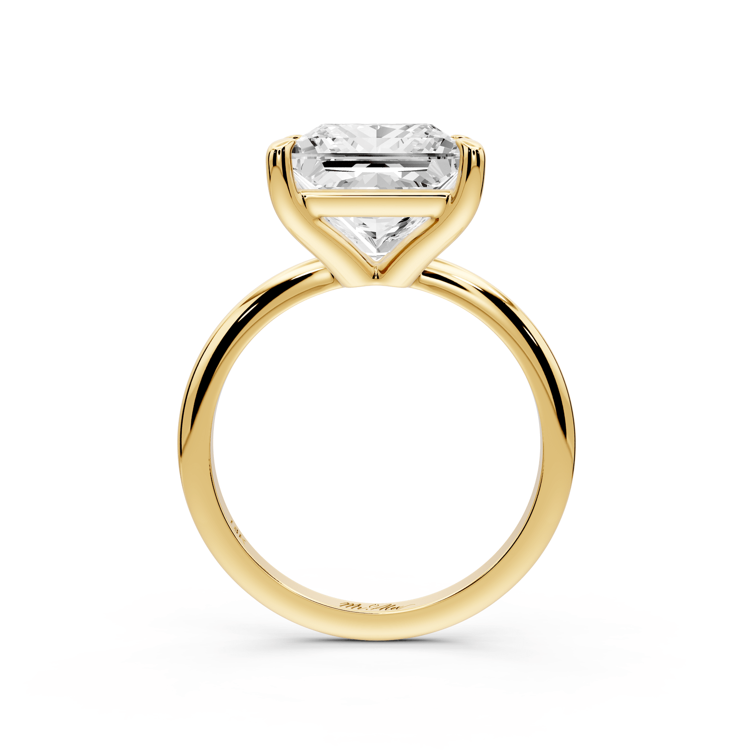 Odessa - 5ct 14k yellow gold princess Knife Edge Solitaire Engagement Ring - Mr. Alex Jewelry