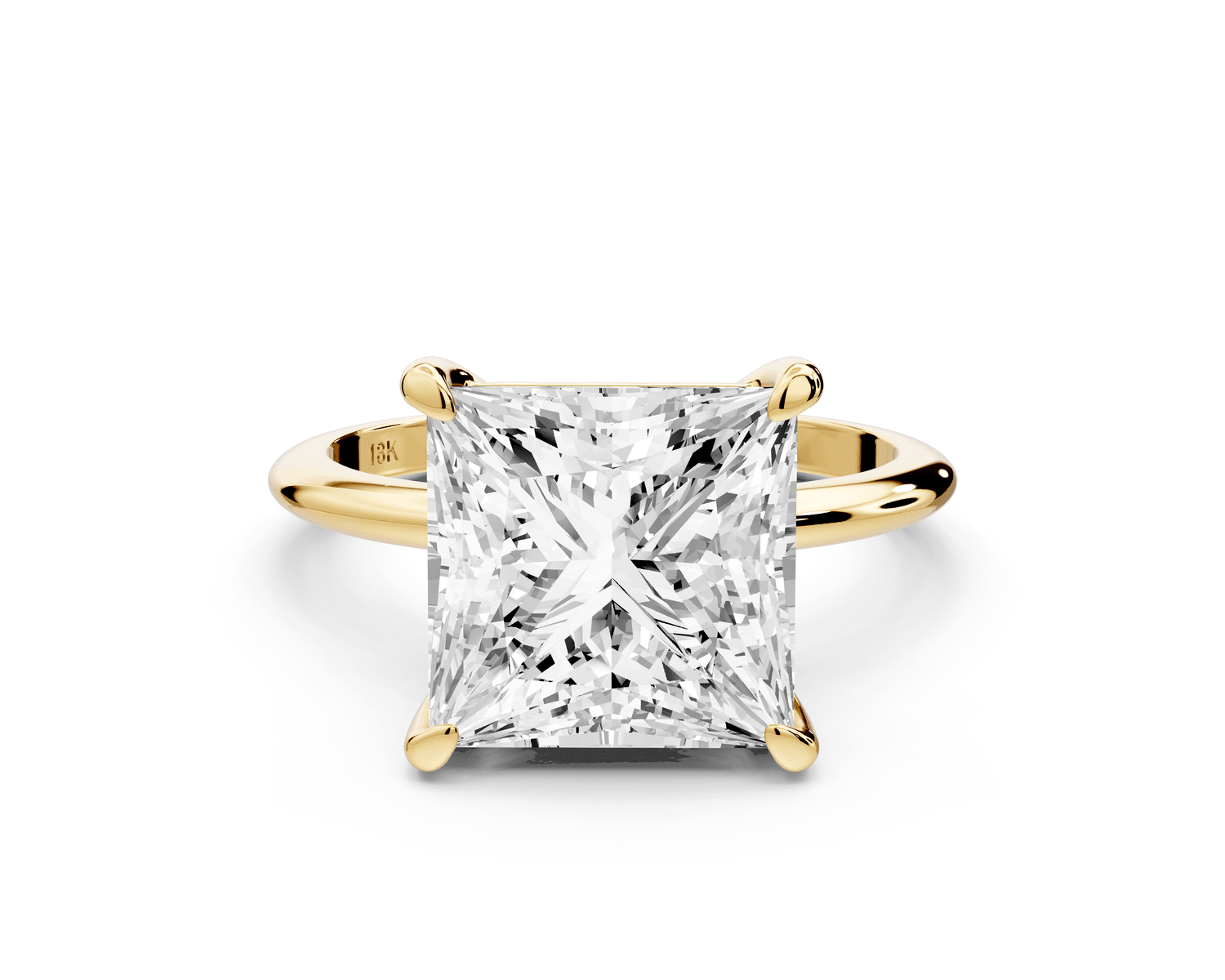 Odessa - 5ct 14k yellow gold princess Knife Edge Solitaire Engagement Ring - Mr. Alex Jewelry
