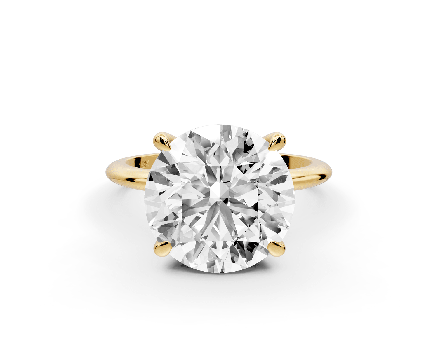 Odessa - 5ct 14k yellow gold round Knife Edge Solitaire Engagement Ring - Mr. Alex Jewelry