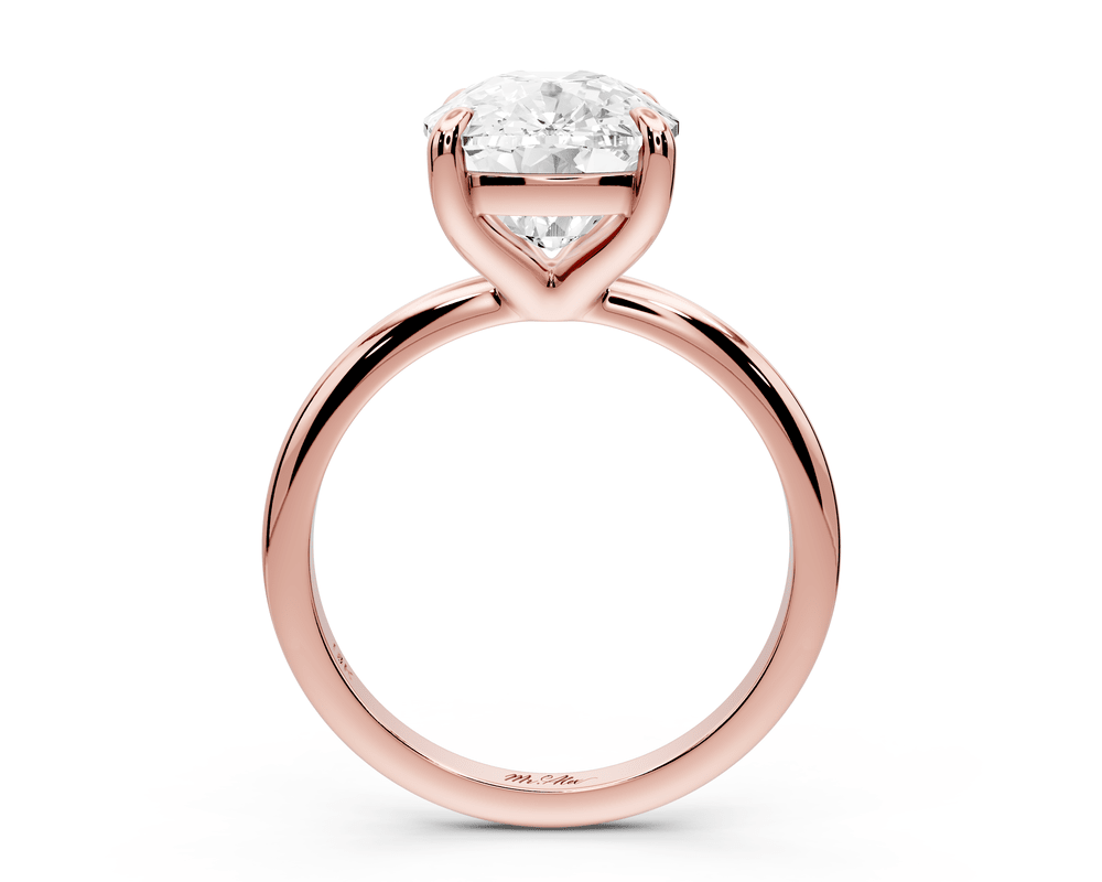 Odessa - 5ct 18k rose gold Elongated Cushion Knife Edge Solitaire Engagement Ring - Mr. Alex Jewelry