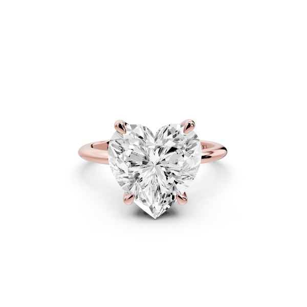 Odessa - 5ct 18k rose gold heart Knife Edge Solitaire Engagement Ring - Mr. Alex Jewelry