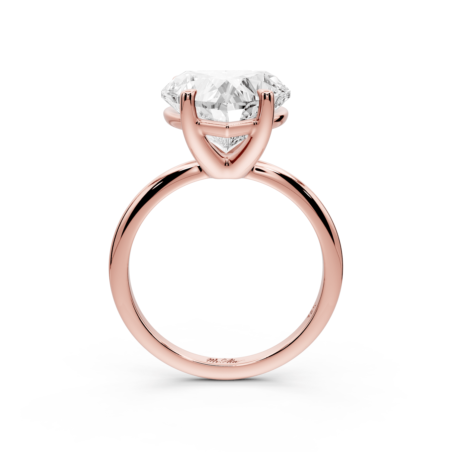 Odessa - 5ct 18k rose gold heart Knife Edge Solitaire Engagement Ring - Mr. Alex Jewelry