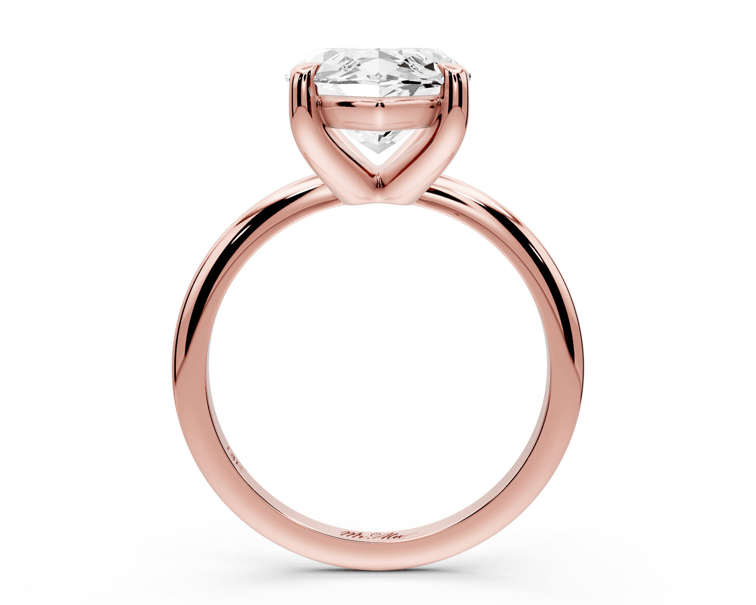 Odessa - 5ct 18k rose gold marquise Knife Edge Solitaire Engagement Ring - Mr. Alex Jewelry