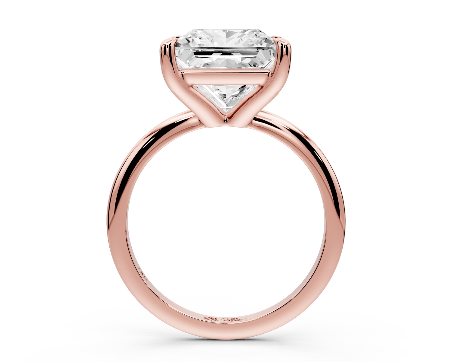 Odessa - 5ct 18k rose gold princess Knife Edge Solitaire Engagement Ring - Mr. Alex Jewelry