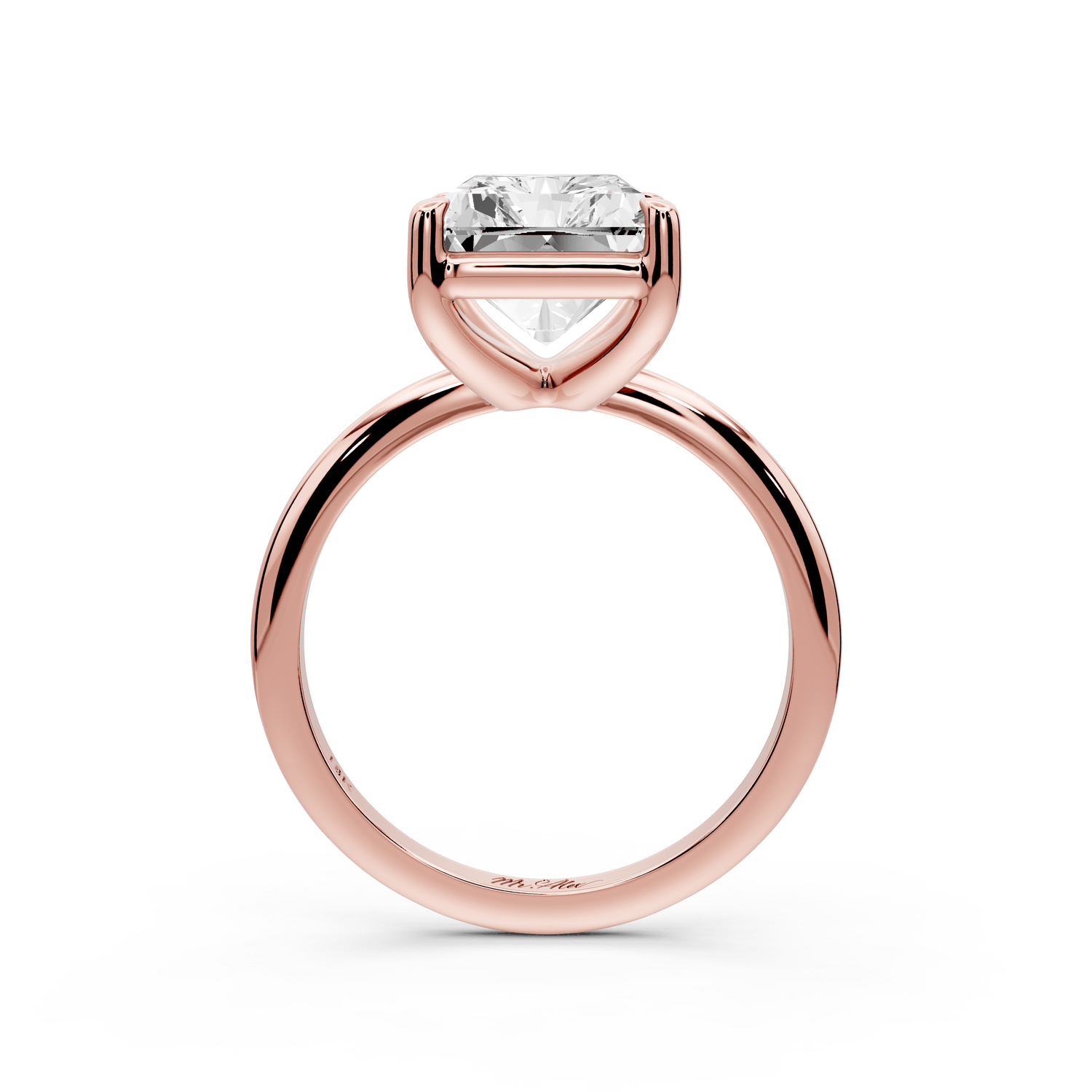 Odessa - 5ct 18k rose gold radiant Knife Edge Solitaire Engagement Ring - Mr. Alex Jewelry