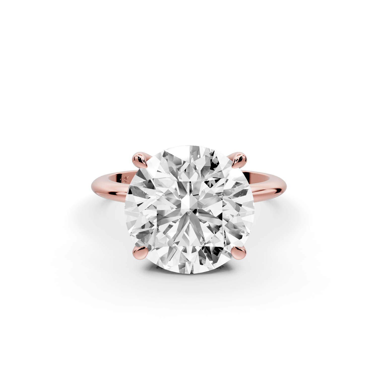 Odessa - 5ct 18k rose gold round Knife Edge Solitaire Engagement Ring - Mr. Alex Jewelry