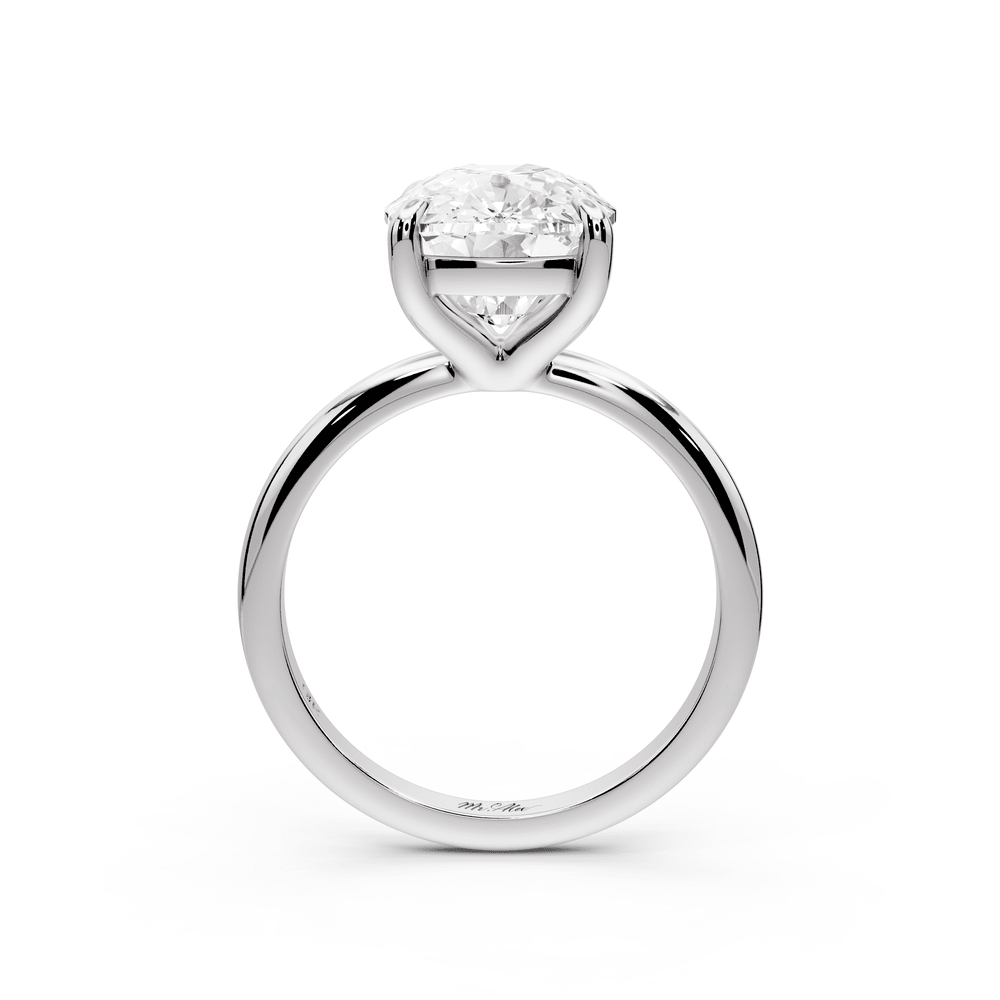 Odessa - 5ct 18k white gold Elongated Cushion Knife Edge Solitaire Engagement Ring - Mr. Alex Jewelry