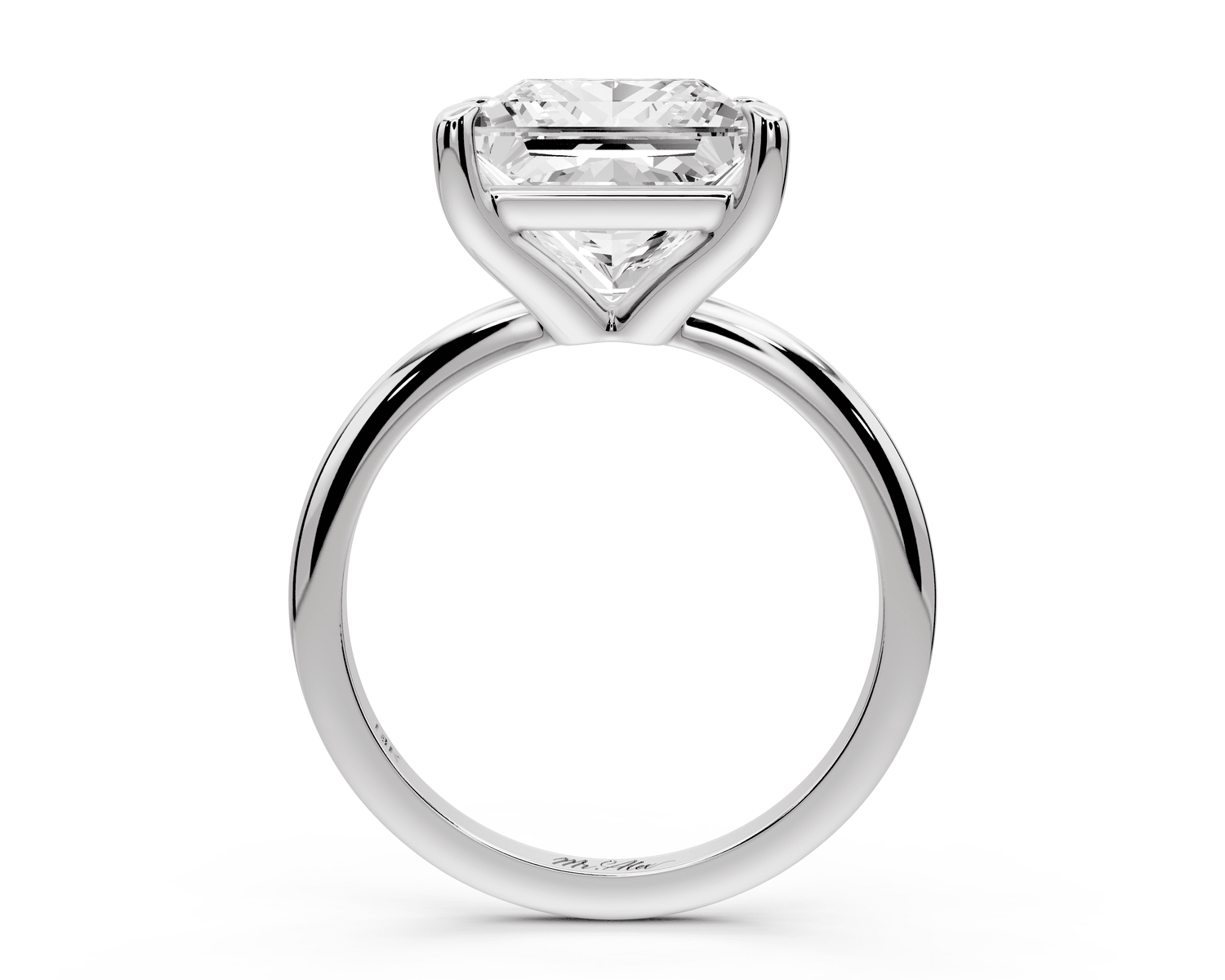 Odessa - 5ct 18k white gold princess Knife Edge Solitaire Engagement Ring - Mr. Alex Jewelry