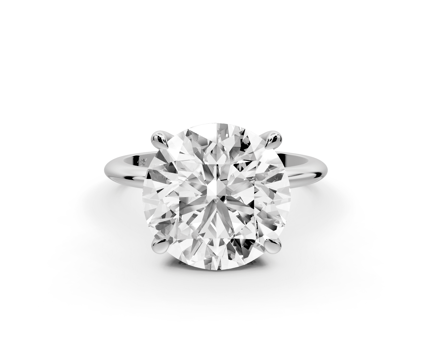 Odessa - 5ct 18k white gold round Knife Edge Solitaire Engagement Ring - Mr. Alex Jewelry