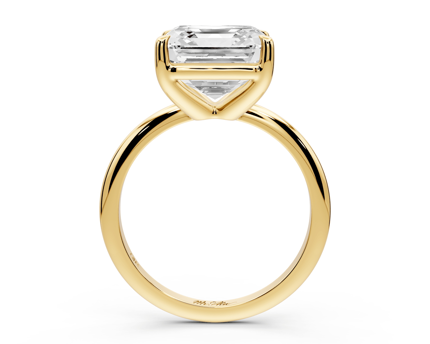 Odessa - 5ct 18k yellow gold asscher Knife Edge Solitaire Engagement Ring - Mr. Alex Jewelry