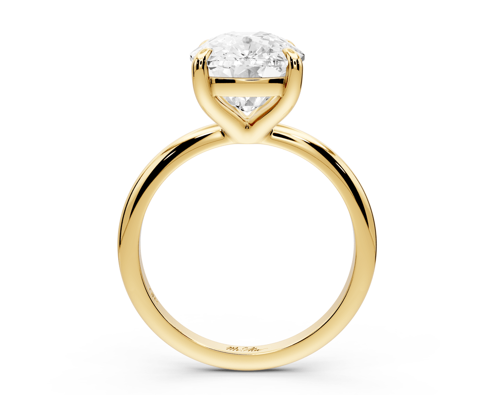 Odessa - 5ct 18k yellow gold Elongated Cushion Knife Edge Solitaire Engagement Ring - Mr. Alex Jewelry