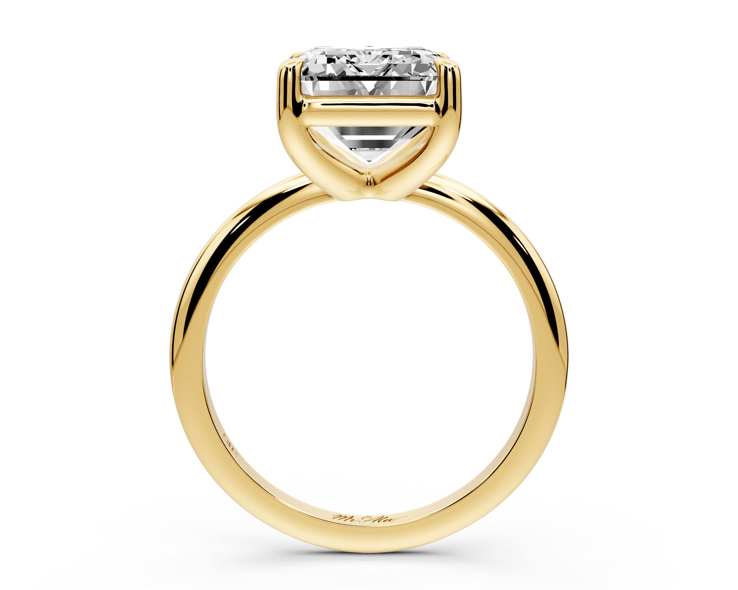 Odessa - 5ct 18k yellow gold emerald Knife Edge Solitaire Engagement Ring - Mr. Alex Jewelry