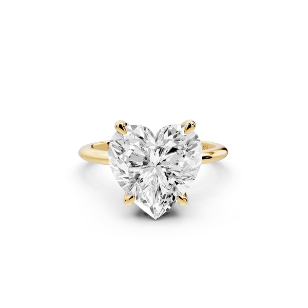 Odessa - 5ct 18k yellow gold heart Knife Edge Solitaire Engagement Ring - Mr. Alex Jewelry