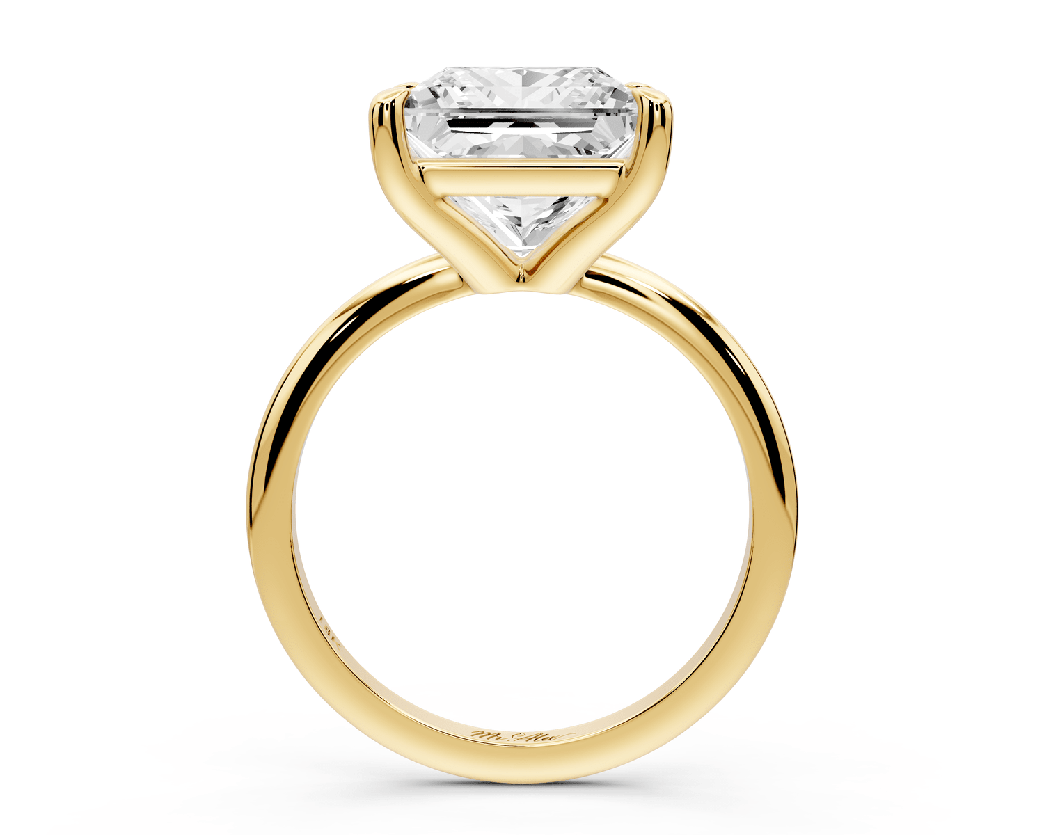 Odessa - 5ct 18k yellow gold princess Knife Edge Solitaire Engagement Ring - Mr. Alex Jewelry
