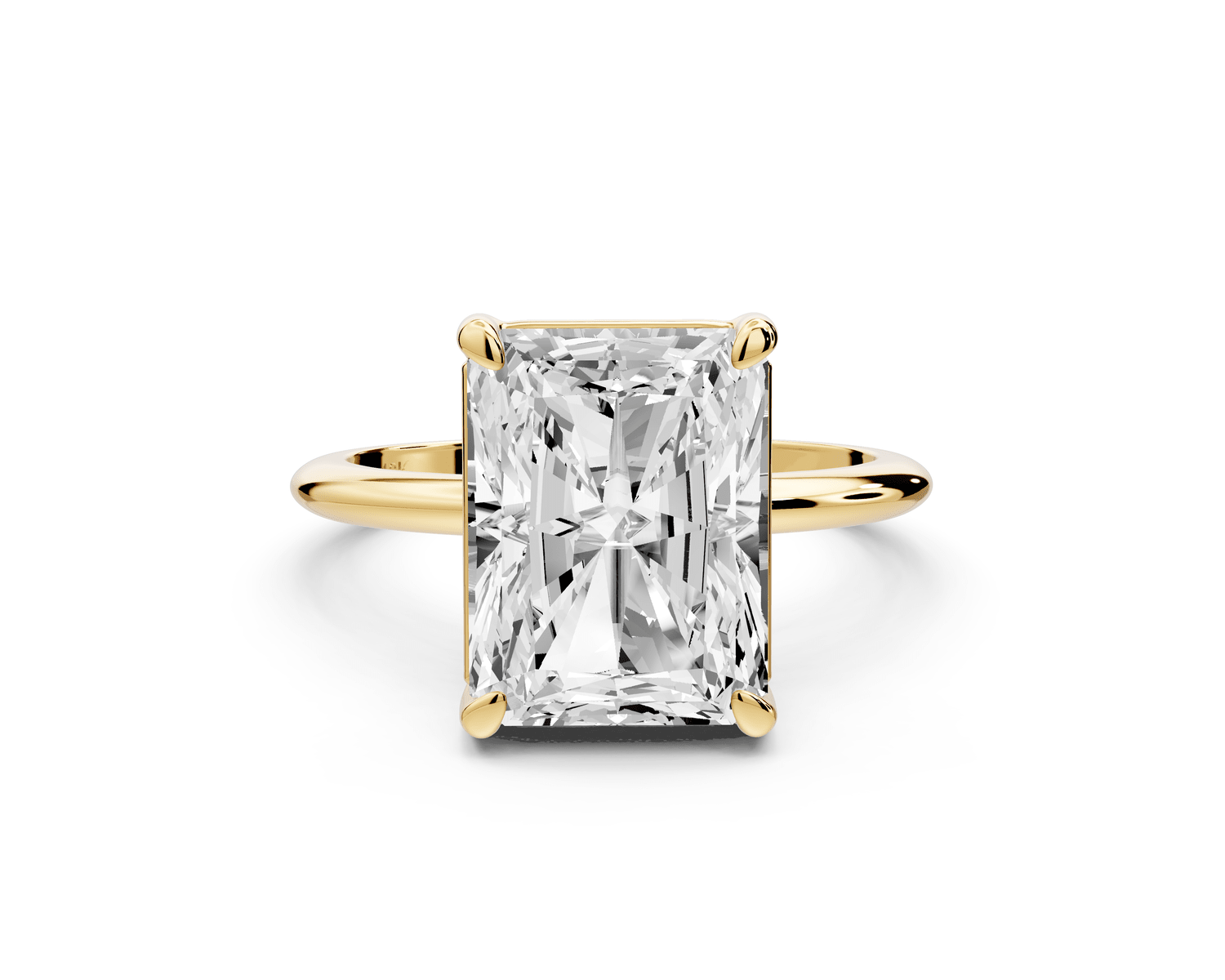 Odessa - 5ct 18k yellow gold radiant Knife Edge Solitaire Engagement Ring - Mr. Alex Jewelry