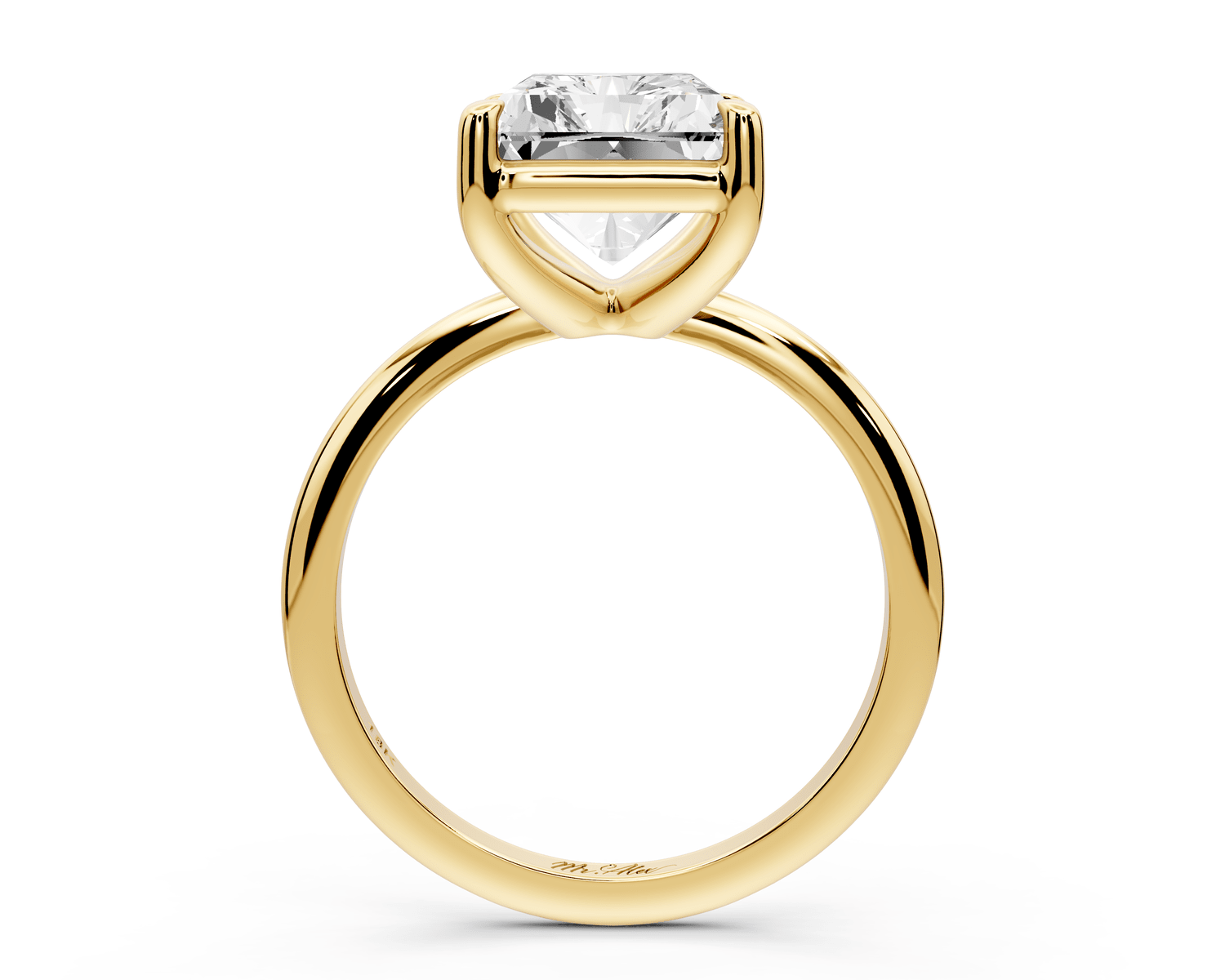 Odessa - 5ct 18k yellow gold radiant Knife Edge Solitaire Engagement Ring - Mr. Alex Jewelry