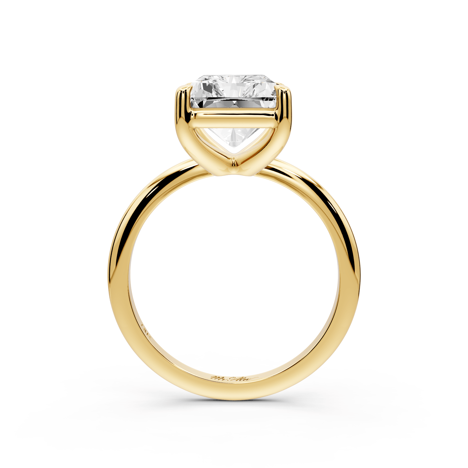 Odessa - 5ct 18k yellow gold radiant Knife Edge Solitaire Engagement Ring - Mr. Alex Jewelry