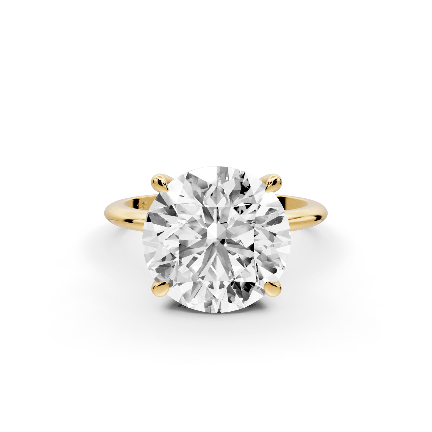 Odessa - 5ct 18k yellow gold round Knife Edge Solitaire Engagement Ring - Mr. Alex Jewelry