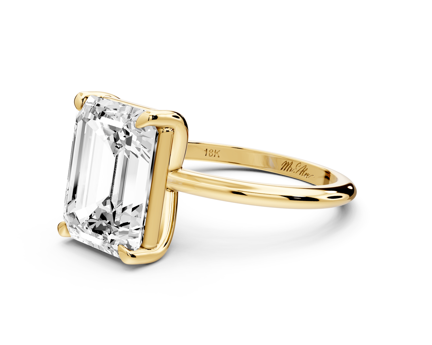 Odessa - 5ct emerald Engagement Ring 18k yellow gold - Mr. Alex Jewelry