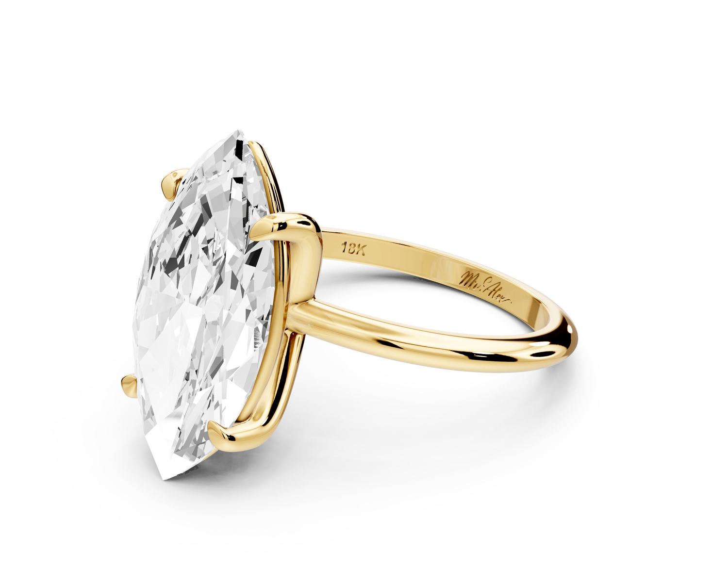 Odessa - 5ct marquise Engagement Ring 18k yellow gold - Mr. Alex Jewelry
