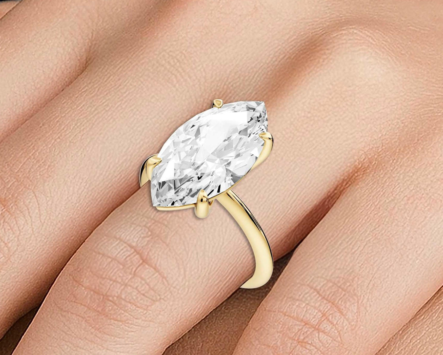 Odessa - 5ct marquise Engagement Ring 18k yellow gold - Mr. Alex Jewelry