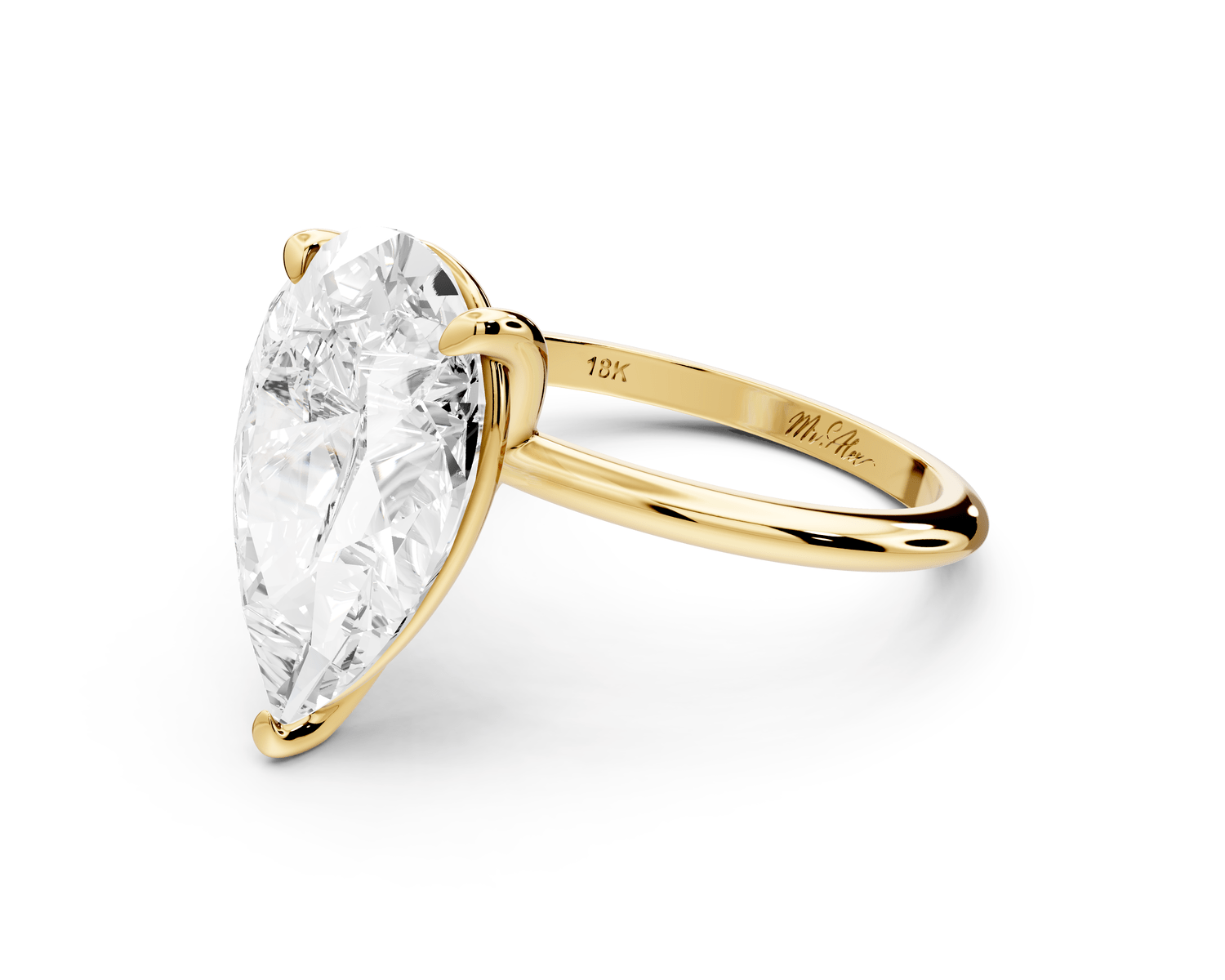 Odessa - 5ct pear Engagement Ring 18k yellow gold - Mr. Alex Jewelry