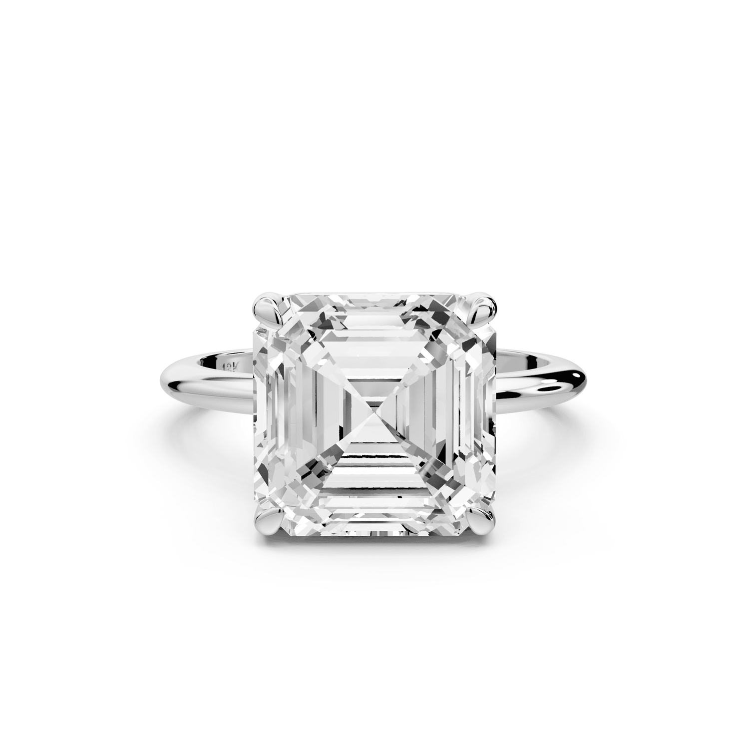 Odessa - 5ct platinum asscher Knife Edge Solitaire Engagement Ring - Mr. Alex Jewelry