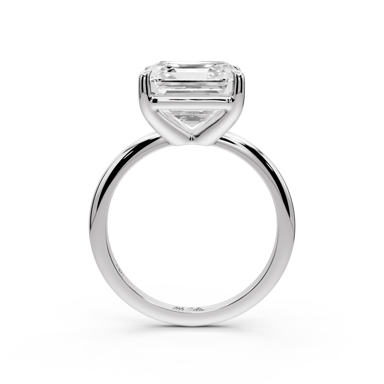 Odessa - 5ct platinum asscher Knife Edge Solitaire Engagement Ring - Mr. Alex Jewelry