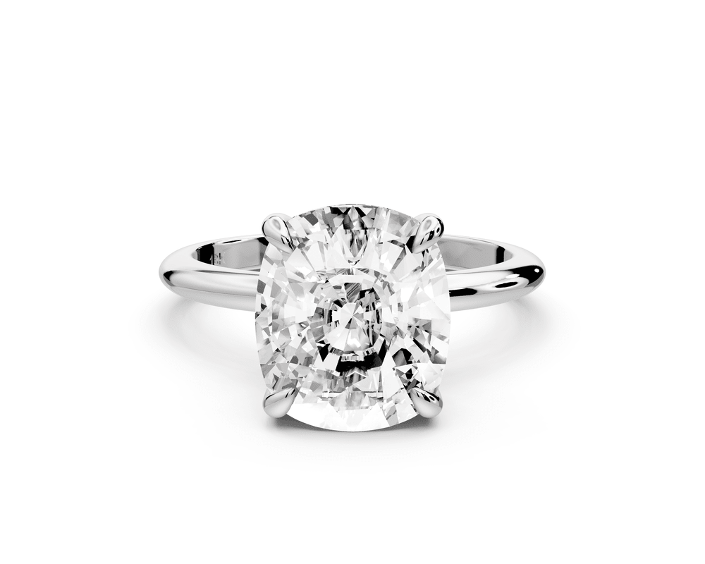 Odessa - 5ct platinum Elongated Cushion Knife Edge Solitaire Engagement Ring - Mr. Alex Jewelry