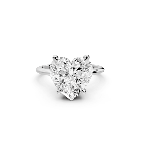 Odessa - 5ct platinum heart Knife Edge Solitaire Engagement Ring - Mr. Alex Jewelry