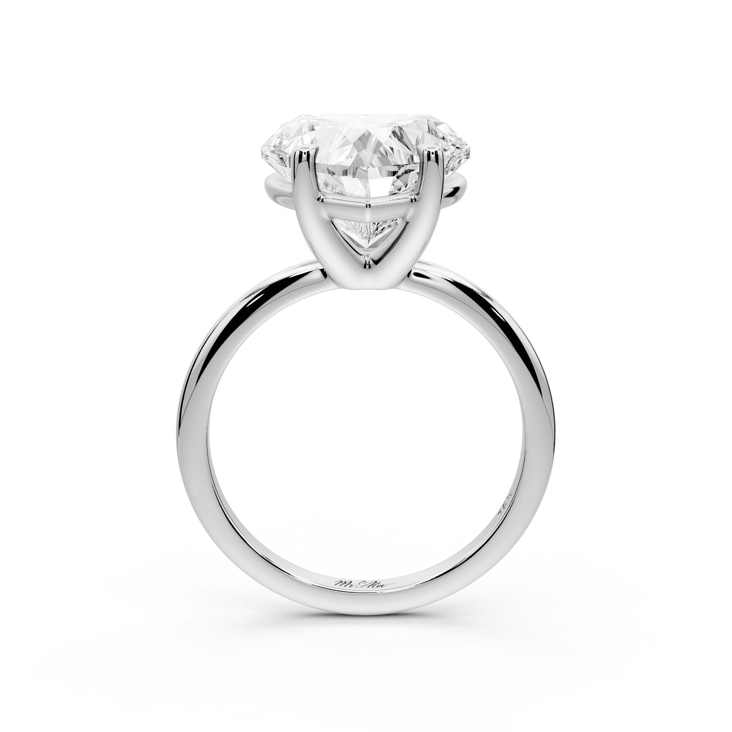 Odessa - 5ct platinum heart Knife Edge Solitaire Engagement Ring - Mr. Alex Jewelry