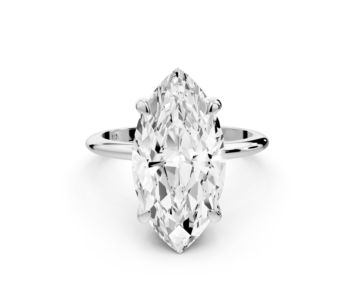 Odessa - 5ct platinum marquise Knife Edge Solitaire Engagement Ring - Mr. Alex Jewelry