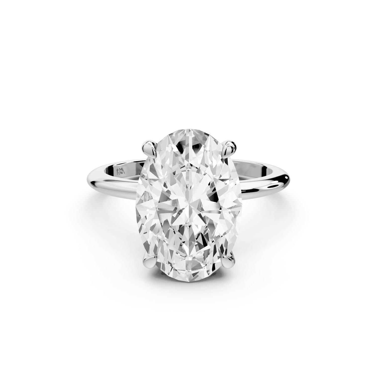 Odessa - 5ct platinum oval Knife Edge Solitaire Engagement Ring - Mr. Alex Jewelry
