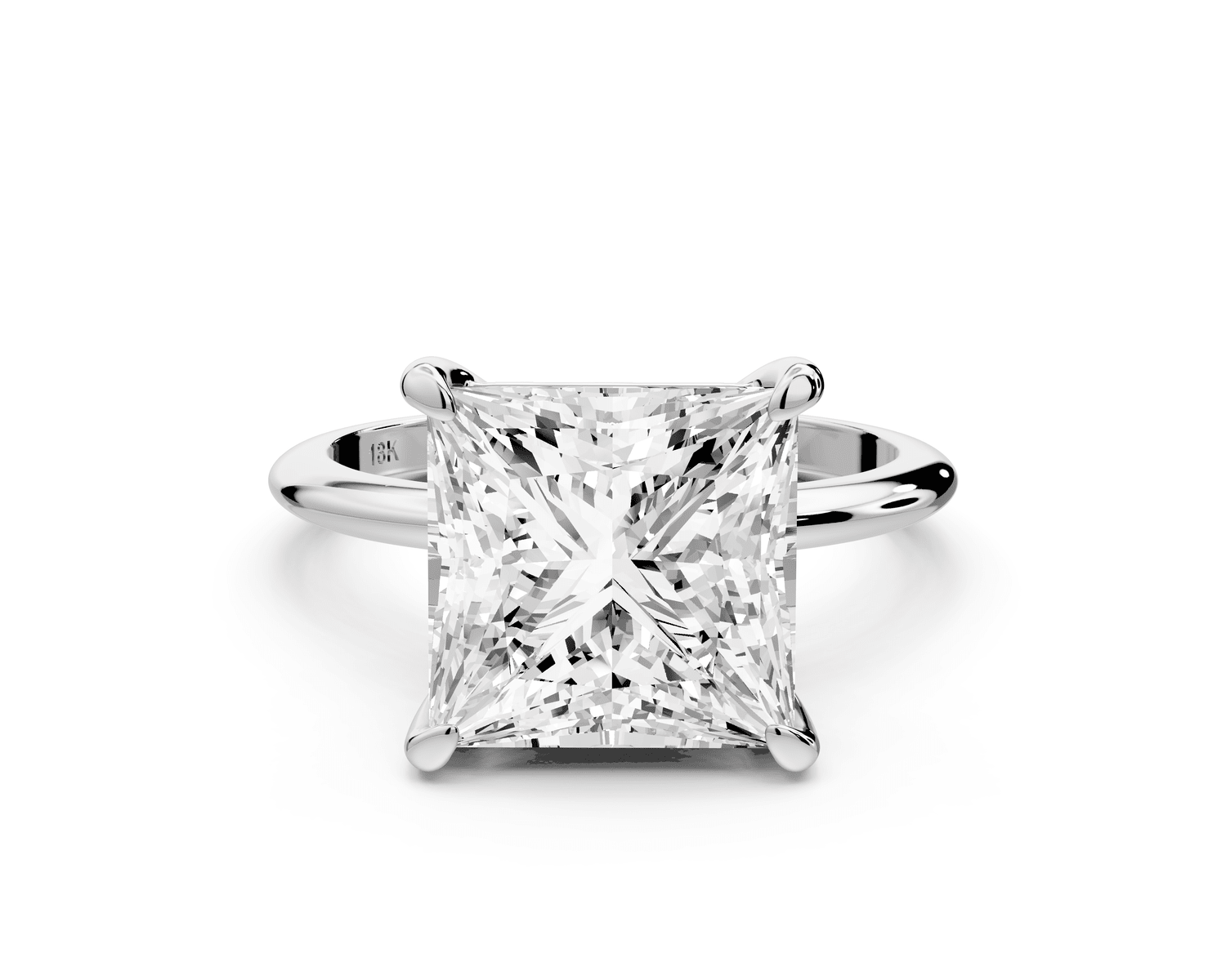 Odessa - 5ct platinum princess Knife Edge Solitaire Engagement Ring - Mr. Alex Jewelry