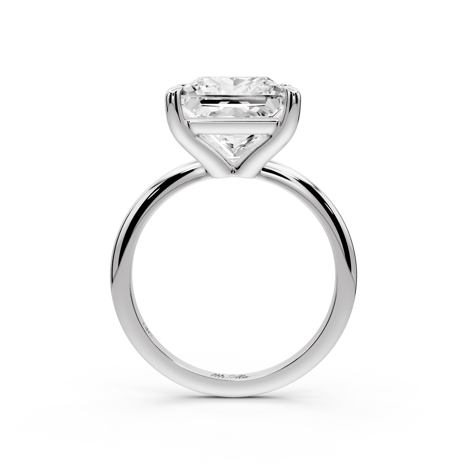 Odessa - 5ct platinum princess Knife Edge Solitaire Engagement Ring - Mr. Alex Jewelry