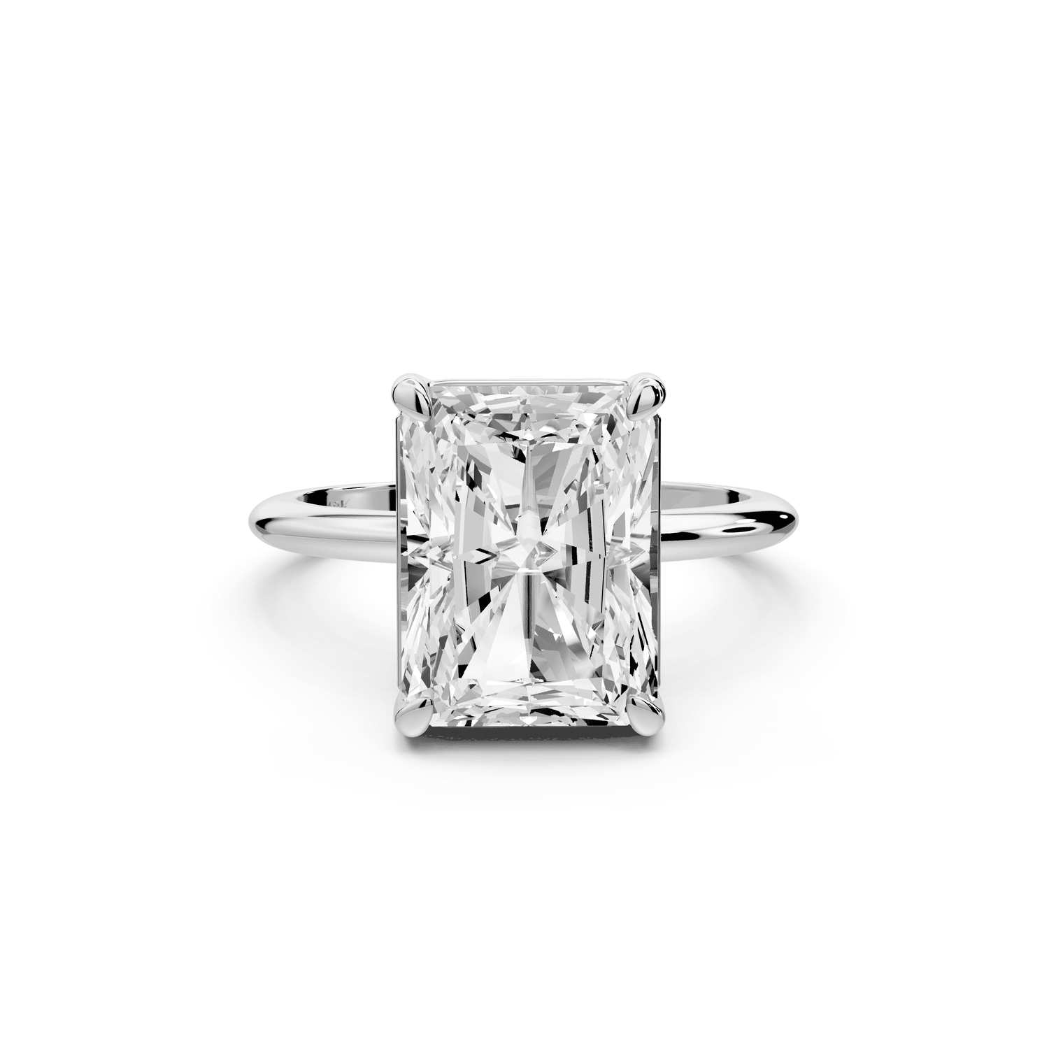 Odessa - 5ct platinum radiant Knife Edge Solitaire Engagement Ring - Mr. Alex Jewelry