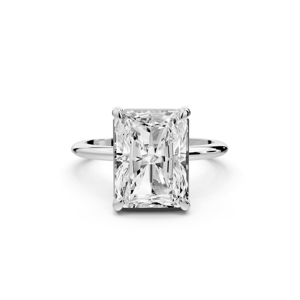 Odessa - 5ct platinum radiant Knife Edge Solitaire Engagement Ring - Mr. Alex Jewelry