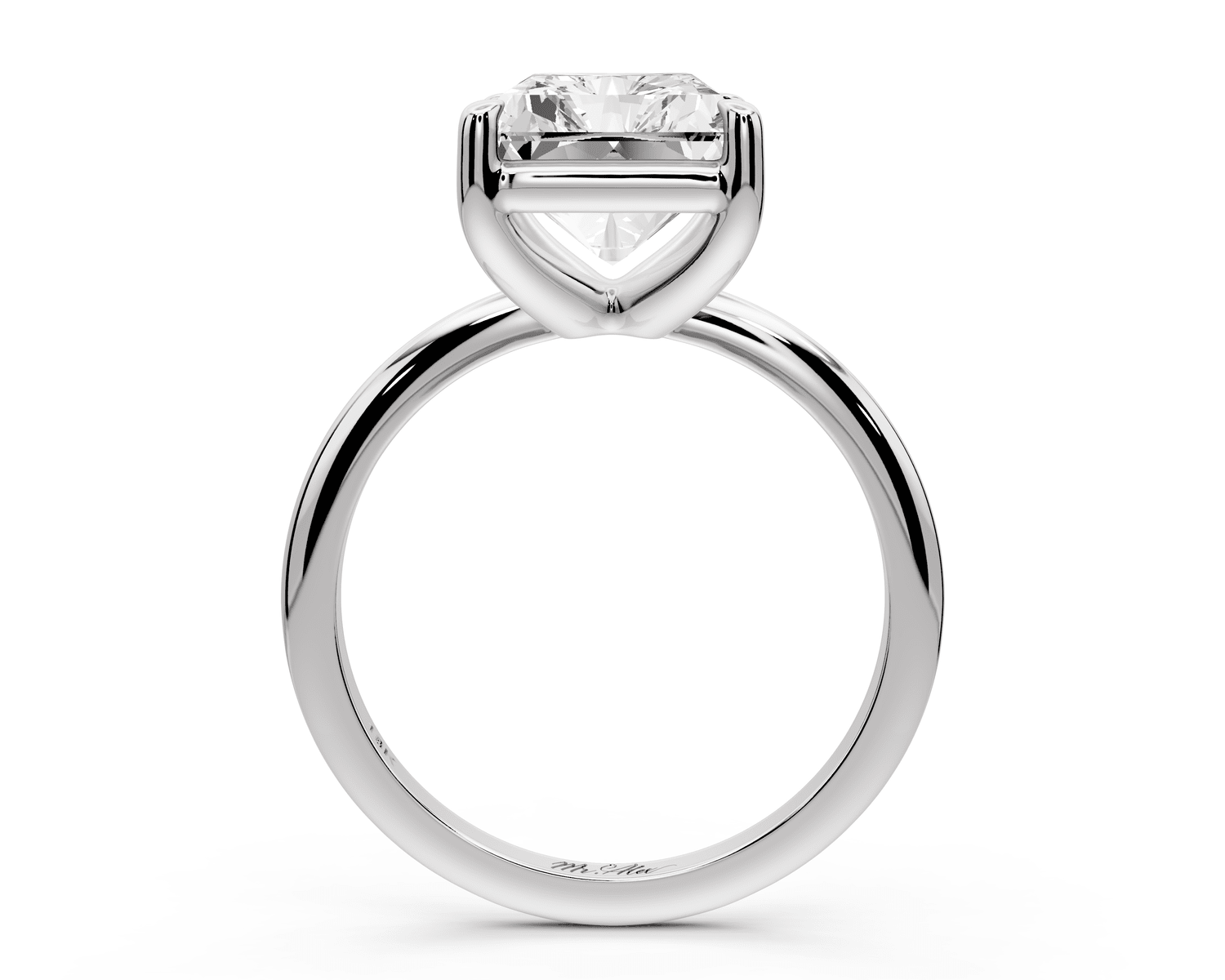 Odessa - 5ct platinum radiant Knife Edge Solitaire Engagement Ring - Mr. Alex Jewelry