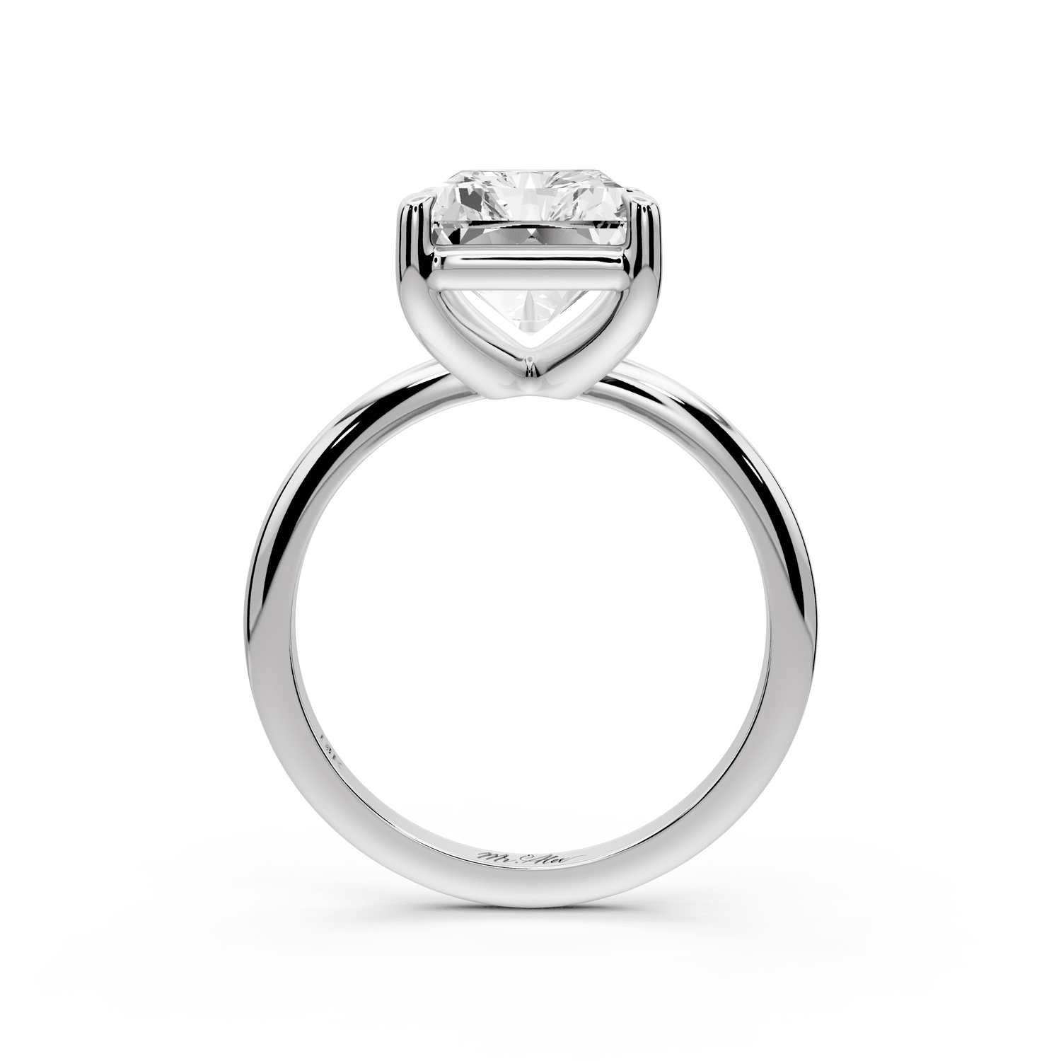 Odessa - 5ct platinum radiant Knife Edge Solitaire Engagement Ring - Mr. Alex Jewelry