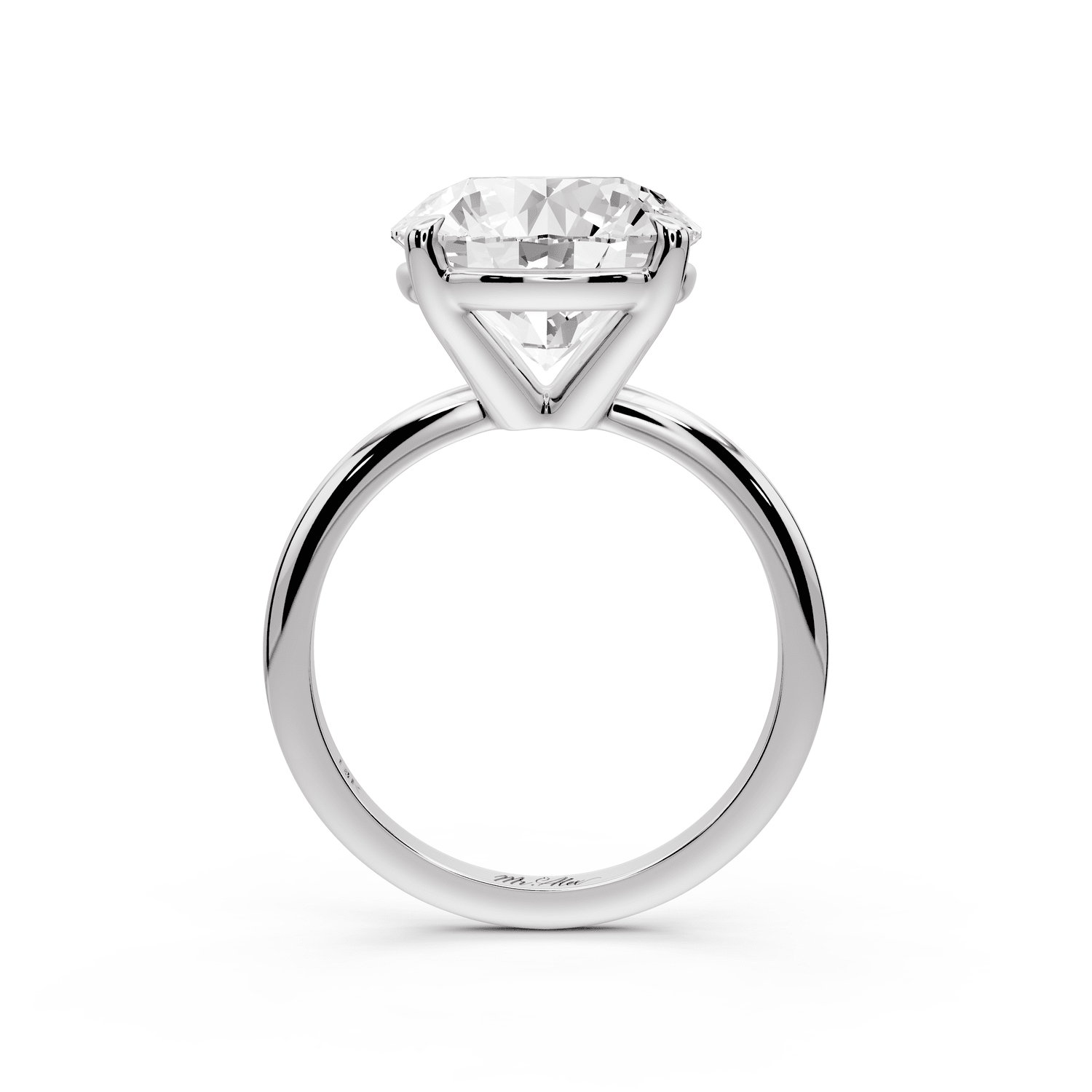 Odessa - 5ct platinum round Knife Edge Solitaire Engagement Ring - Mr. Alex Jewelry