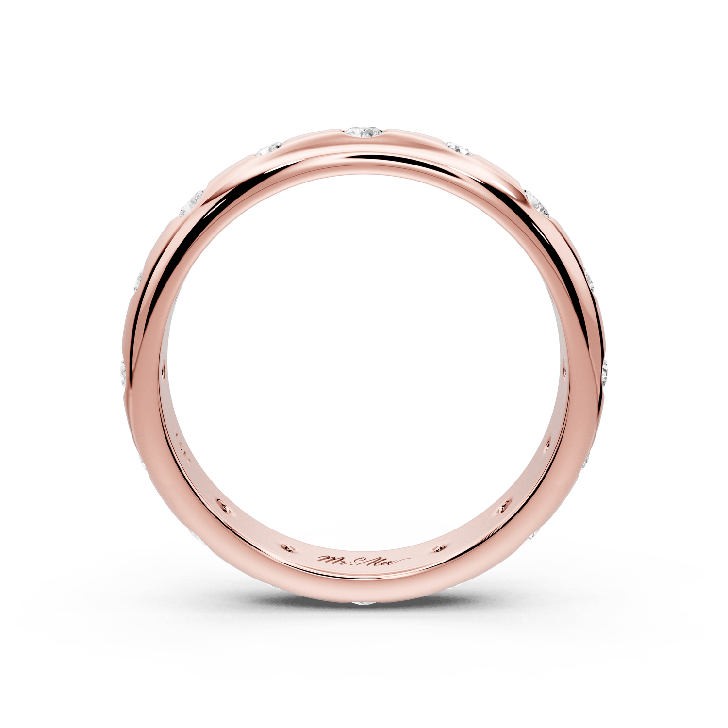 Oriana - 0.34ct 18k rose gold Flush-Set Diamond Wedding Band Ring - Mr. Alex Jewelry