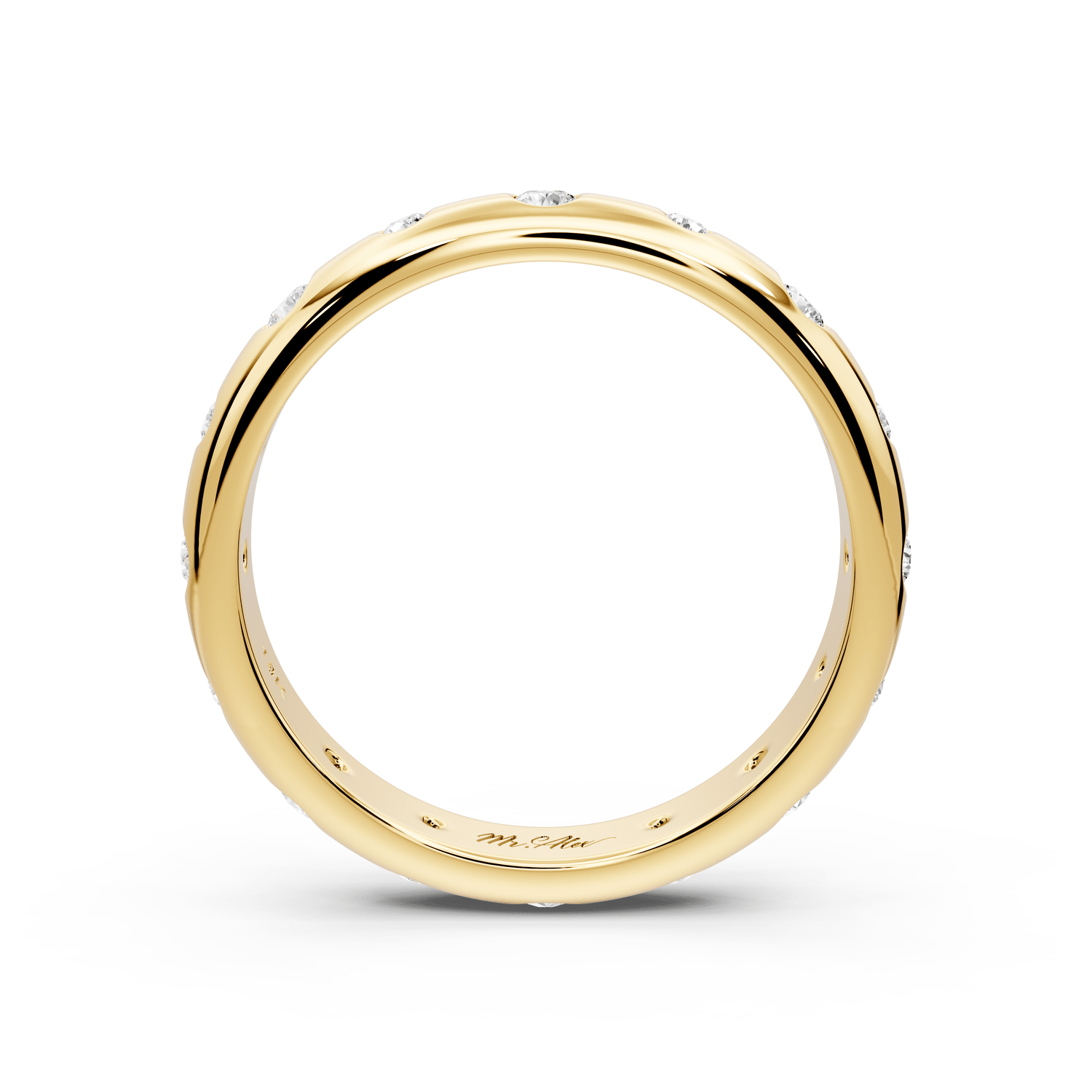 Oriana - 0.34ct 18k yellow gold Flush-Set Diamond Wedding Band Ring - Mr. Alex Jewelry