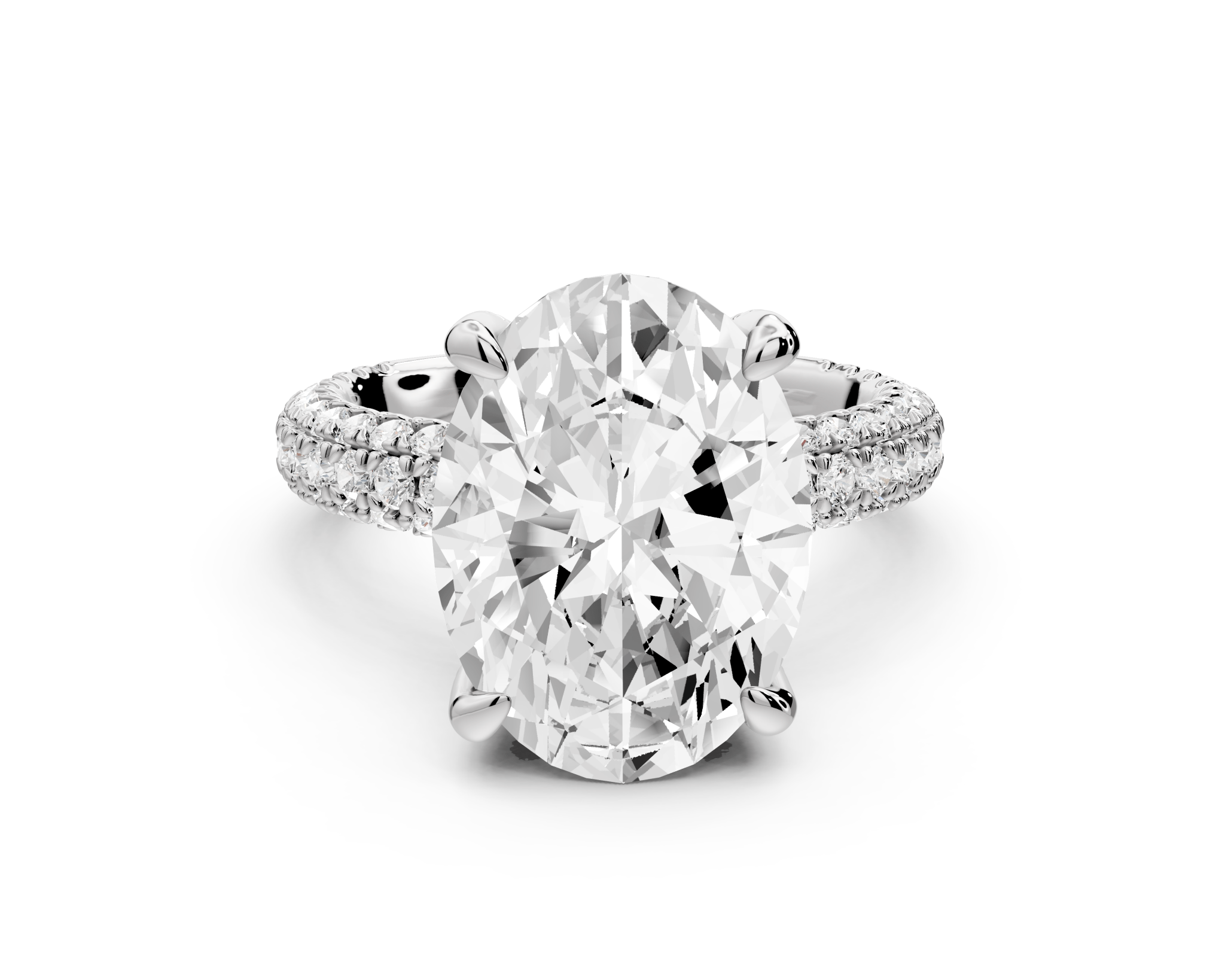 Oval Cut Diamond Engagement Ring with Pavé Band (AJ126O) - Mr. Alex Jewelry