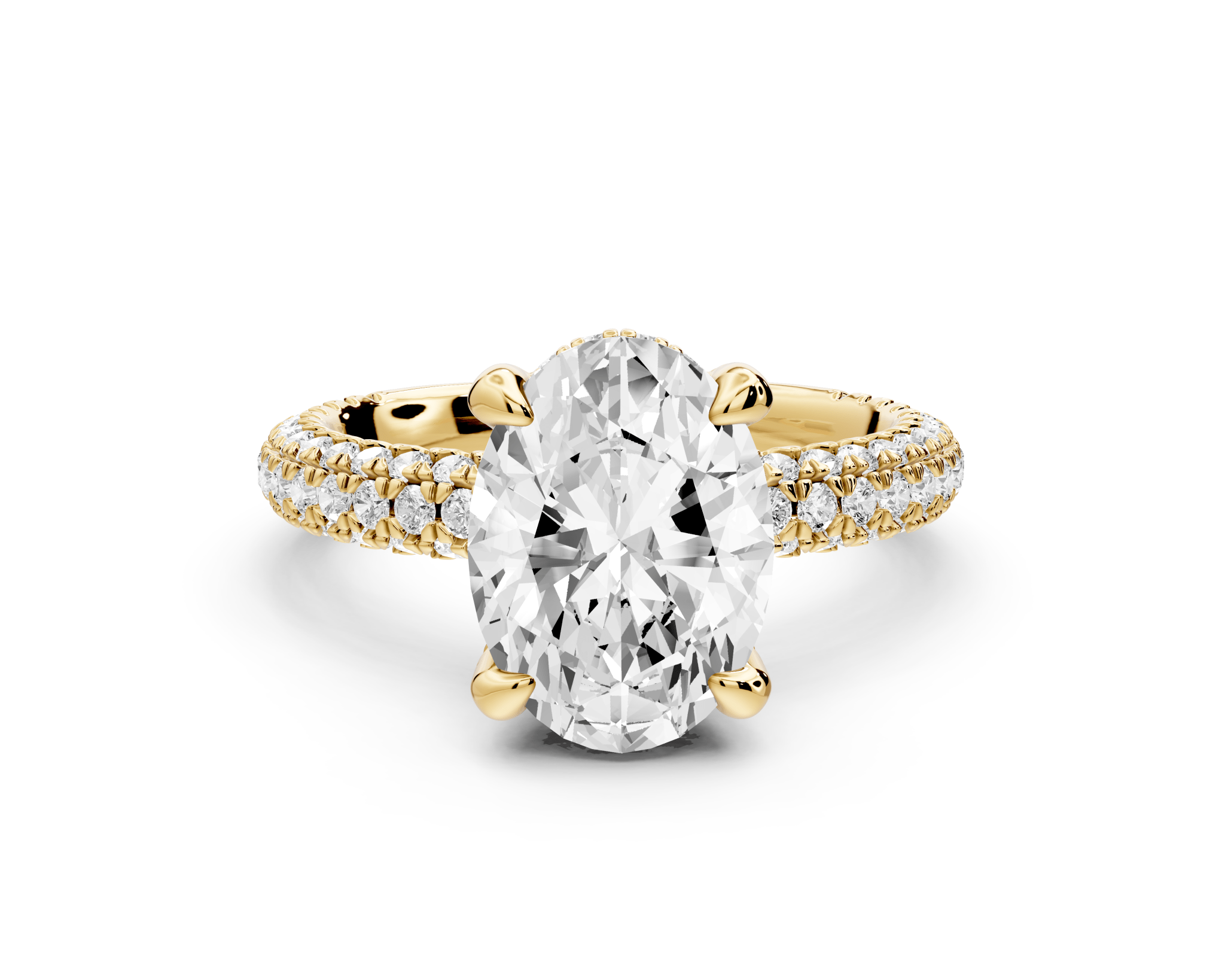 Oval Cut Diamond Engagement Ring with Pavé Band (AJ126O) - Mr. Alex Jewelry