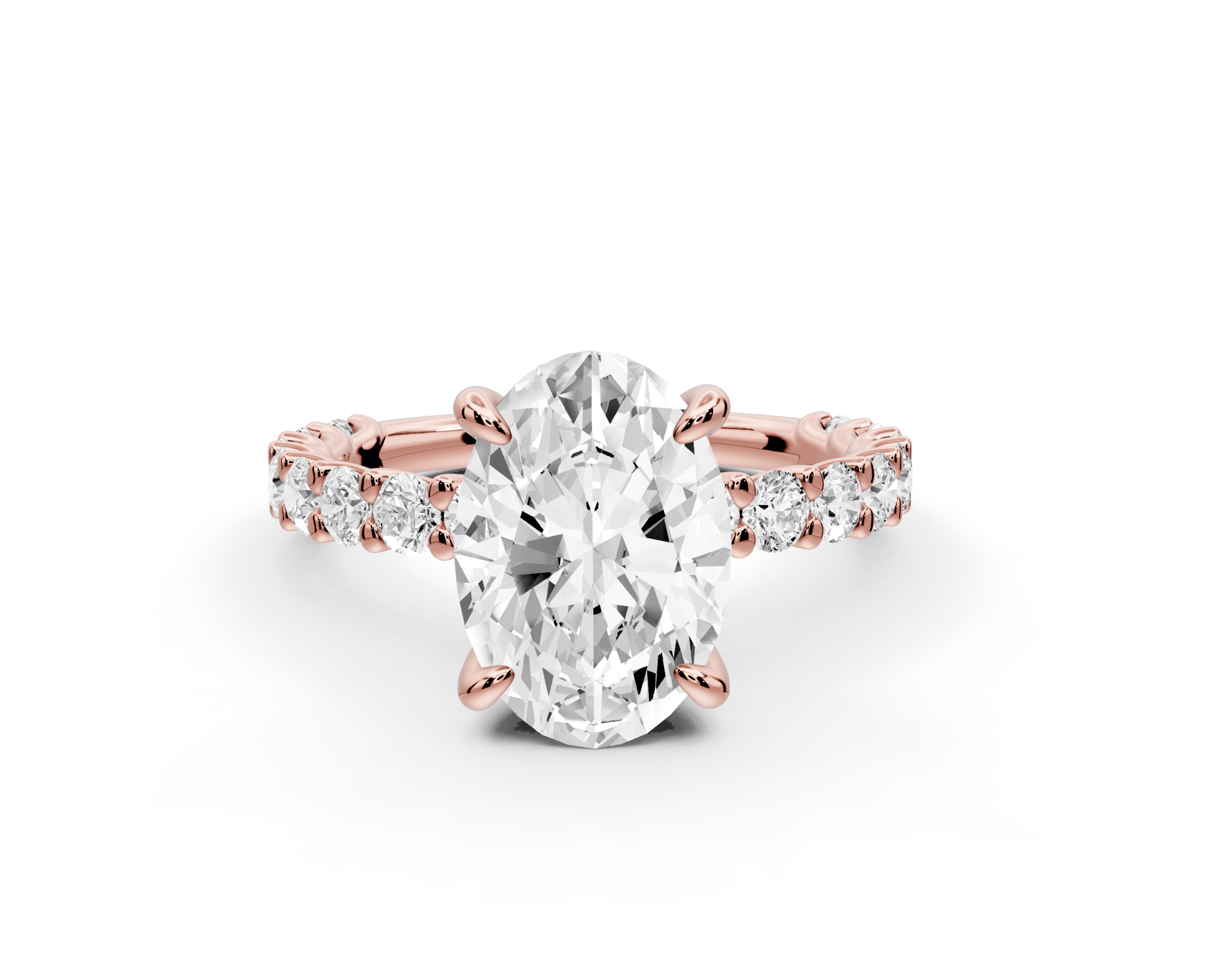 Oval Cut Diamond Engagement Ring with Pave Band (AJ128O) - Mr. Alex Jewelry