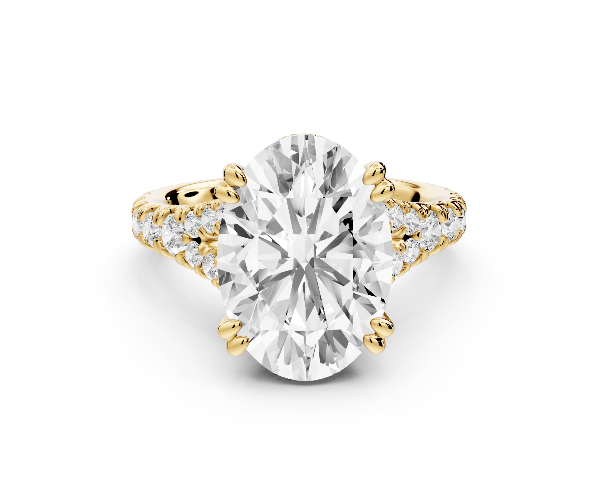 Oval Cut Diamond Engagement Ring with Pave Band (AJ136O) - Mr. Alex Jewelry