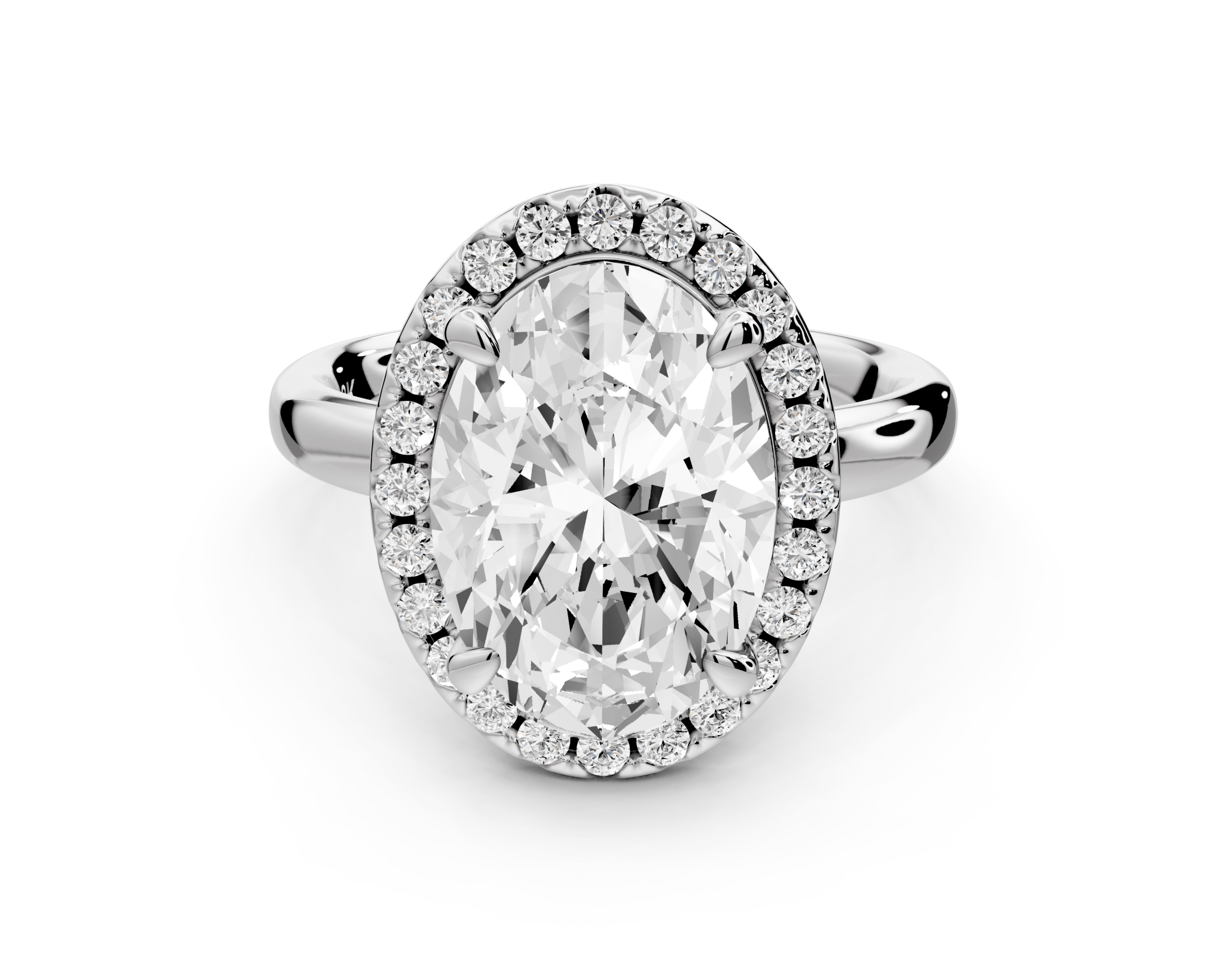 Oval Cut Diamond Halo Engagement Ring (AJ104O) - Mr. Alex Jewelry